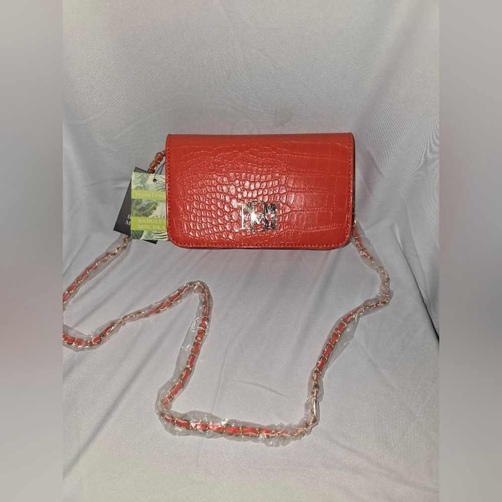 Badgley Mishka Croc Crossbody Mango Vegan Leather Bag, NWT - Picture 2 of 6